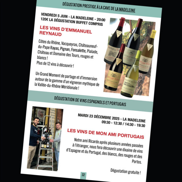 Dégustations prestige à La Cave de Jules de La Madeleine